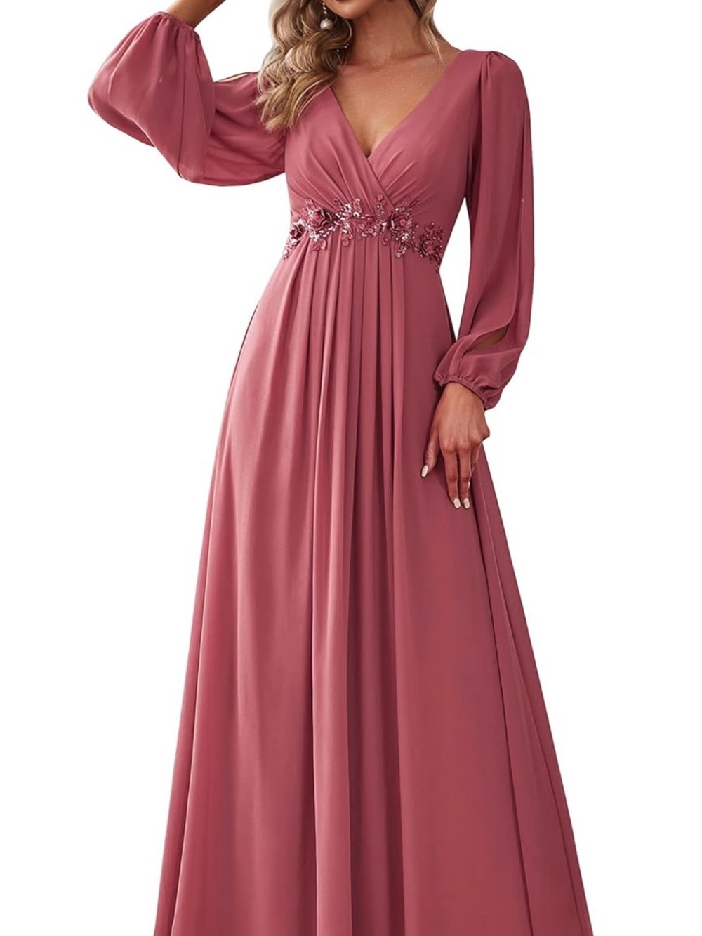 NWT Embroidered Floral Long Sleeve Maxi Dress Perfect for fall wedding!